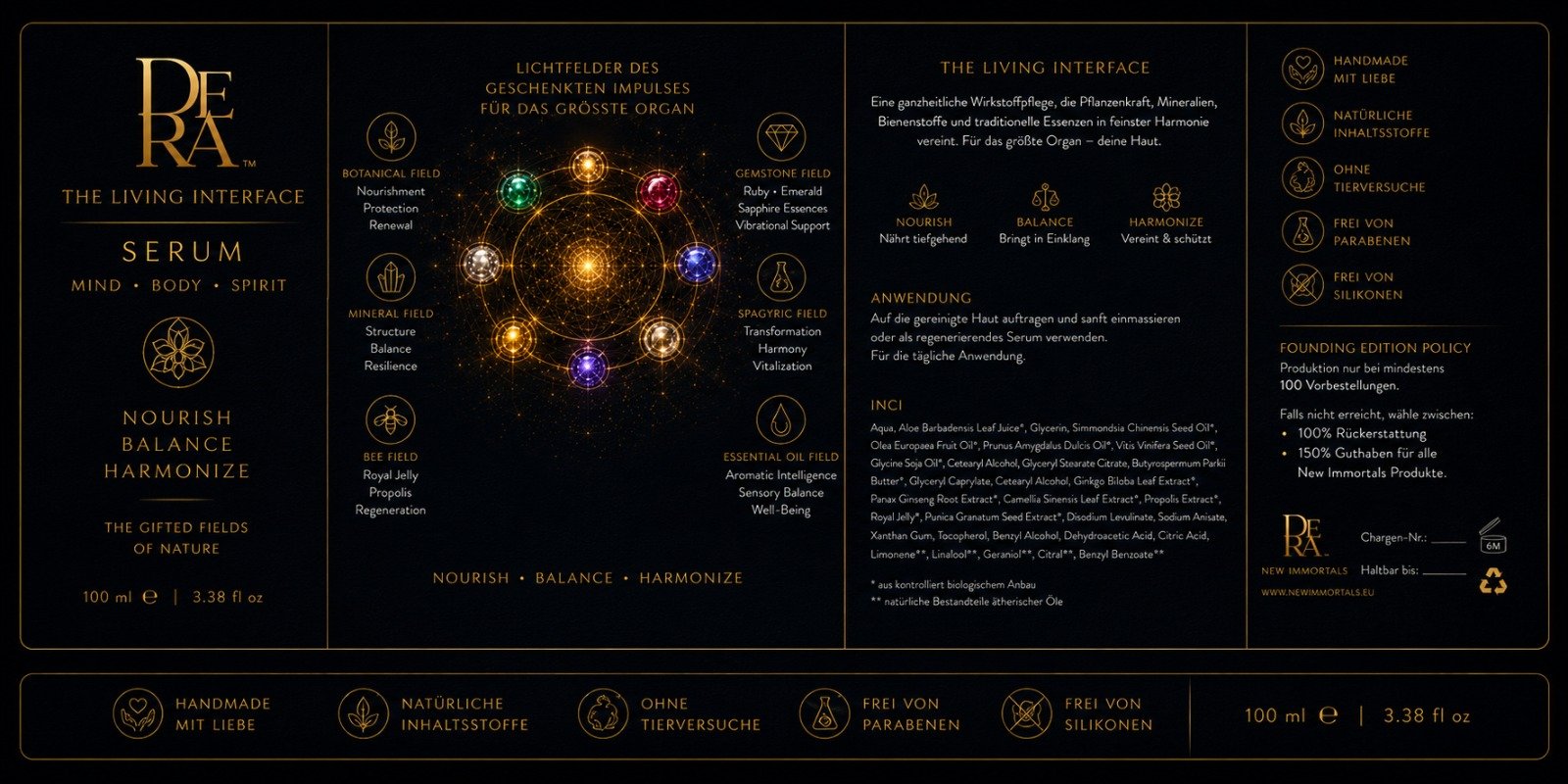 The Living Interface Serum label